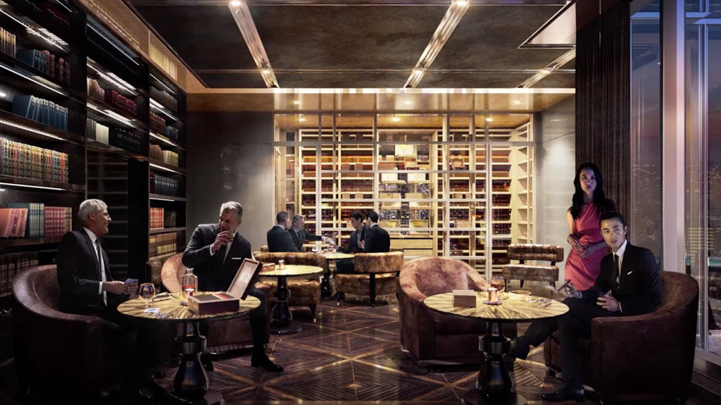 CGI rendering of Central Park Tower cigar lounge