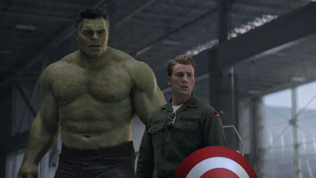 Actors Mark Ruffalo and Chris Evans in Avengers: Endgame